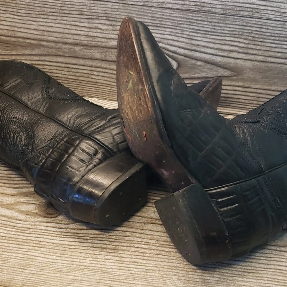 Croc embosed cowboy youth boots size 13